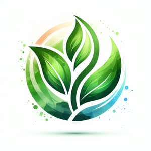 Eco-Friendly Abstract Logo with Green Leaf Design