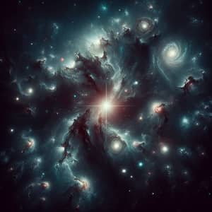 Star in Vast Cosmos: Dark Universe Galaxies Twirl