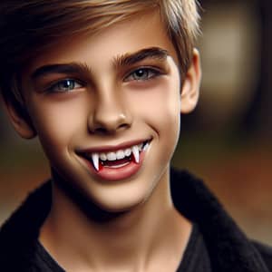 Young Vampire Boy with Fangs | Clean Dry Mouth
