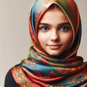 Confident Teenage Girl in Colourful Hijab | Cultural Significance