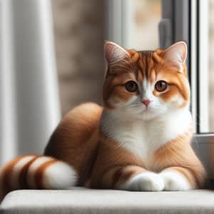 Adult Domestic Shorthair Cat with Ginger and White Markings