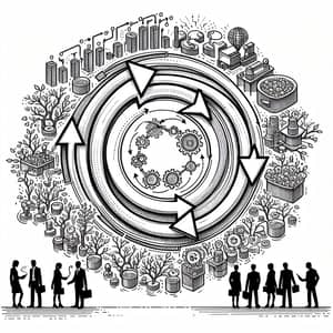 Circular Economy Systemic Loop Visual - Drawing Style
