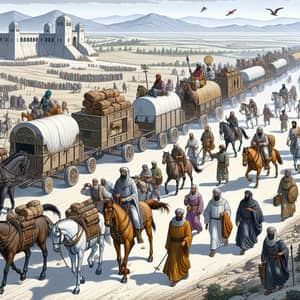 Byzantine Era Trade Caravan Transporting Goods
