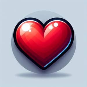 Vibrant Red Heart Emoji with 3D Effect