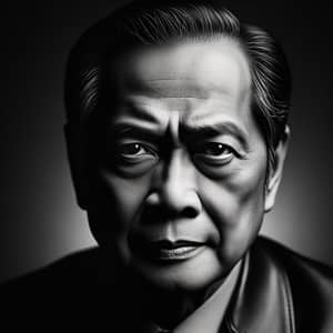 Distinguished Filipino Politician Portrait | High-Contrast Black & White Photo