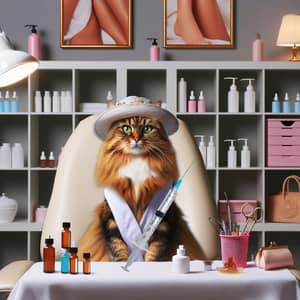 Feline Cosmetologist Office | Beauty Scene with Cats