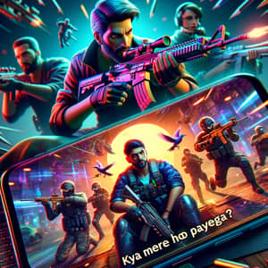 High-Intensity Mobile Competitive Shooter Gaming Scene