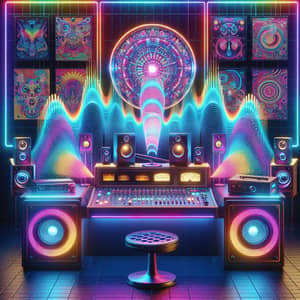 Psy Trance Music Radio Station | Vibrant Neon Lights Theme