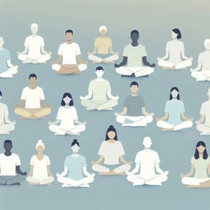 Diverse Group Meditation Illustration | Tranquil Retreat Art
