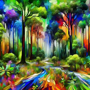 Colorful Abstract Rainforest Art