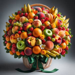 Vibrant Fruit Bouquet: Fresh Peaches, Strawberries & More