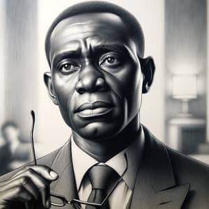 Mr. Okello - Dignified African Man in Suit with Eyeglasses
