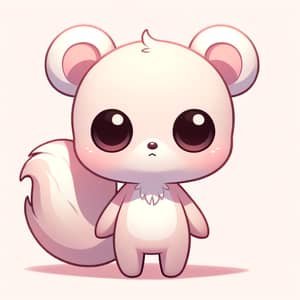 Adorable Bear-Squirrel Hybrid Character with Pale Pink Shade