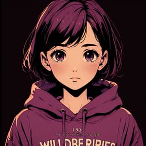 Anime-Style Portrait of Contemplative South Asian Girl | WildBerries
