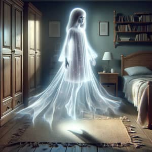 Ethereal Young Girl in Spectral Garments | Haunting Tranquility