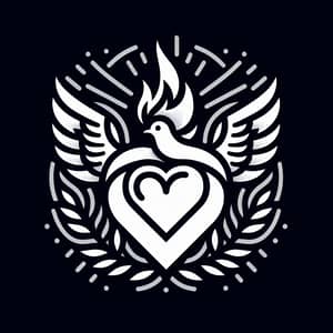 Heart and Dove Logo Design | Black & Outlined