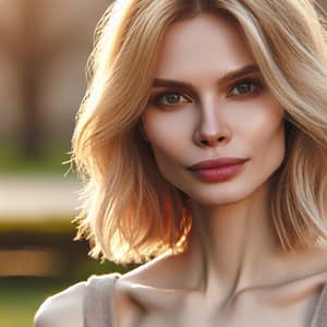 Blond Woman - Expressive Caucasian Beauty with Sunlit Hair