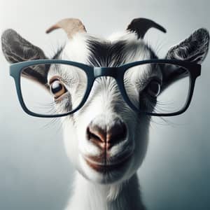 Intelligent Goat with Glasses - Curious and Charming