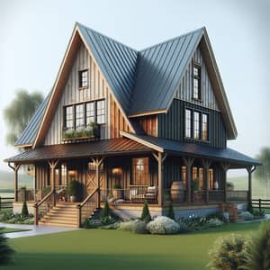 Barnhouse Style Home with Steep Roof