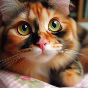 Vibrant Multicolored Cat | Eye-Catching Feline Beauty