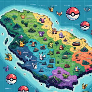 Pokémon-inspired Map of El Salvador | Explore Country's Landmarks