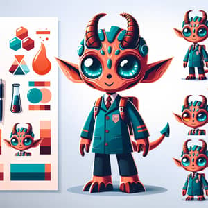 Endearing Alien Mascot for Chemical Technology College | Colorful Design