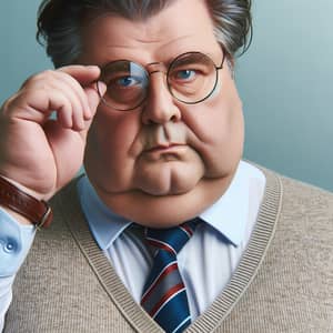 Overweight Person Wearing Glasses