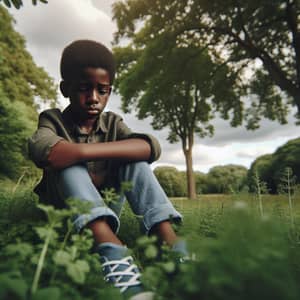Inspirational Portraits: Young African-American Boy in a Melancholic Moment