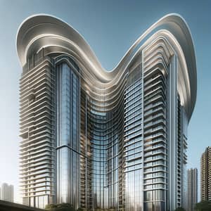 Highrise Modern Condominium with Sweeping Roof Design
