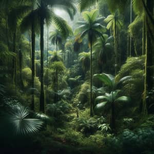 Tropical Rainforest with Palm Trees - Natural Beauty