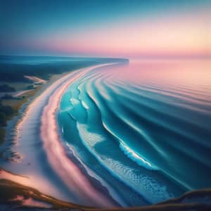 Tranquil Sunset Beach Scene in Pastel Colors