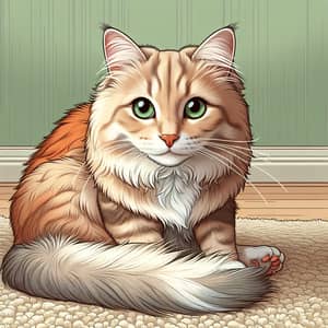 Detailed Image of Striped Orange and White House Cat