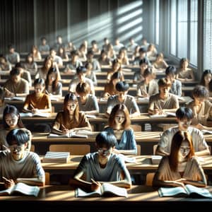 Academic Scene: Social Work Students in Intense Study Mode