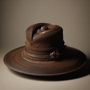 Handcrafted Dark Brown Traditional Hat | Artisan Textures