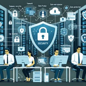Maximizing Company Security: Data Protection Illustration