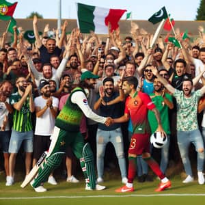 Iconic Encounter Between Pakistani Cricket Player and Portuguese Footballer