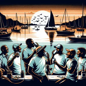 Bay Drinking T-shirt Design for Boaters Party Scene