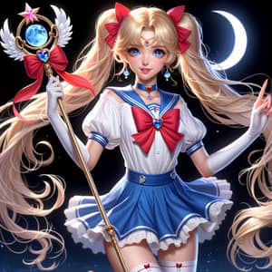 Magical Girl Anime Style Cosplay - Young Woman in Sailor Outfit