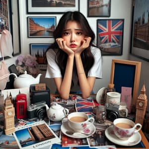 Yearning for London: Asian Girl's Despair in Shanghai Studio
