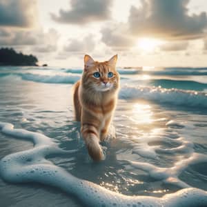 Cat Walking on the Sea - Amazing Image