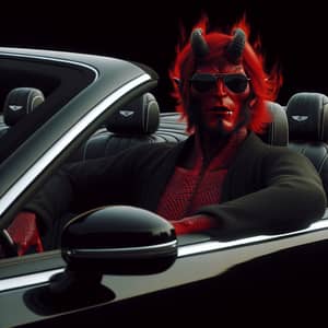 Fierce Demon with Red Hair in Black Bentley