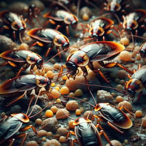 Up-close View of Resilient Cockroaches in Natural Habitat