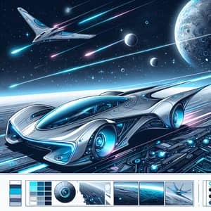 Futuristic Space Car | High-Tech Silver Vehicle Concept