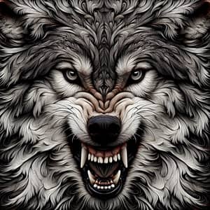 Angry Wolf Image - Fiery Picture of a Fierce Wolf