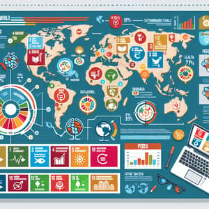 Infographic on SDGs Progress in Peru and Worldwide