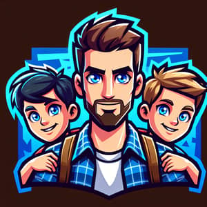 Fortnite Style Father and Sons Logo Design