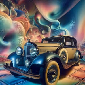 Vintage Car in Otherworldly Realm | Timeless Sophistication