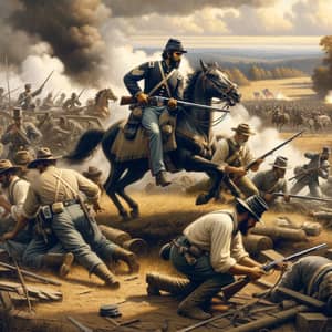 Historical Scene of American Civil War Combat