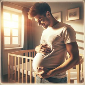 Joyful Expectation: Unique Pregnancy Journey in Sunlit Nursery Room