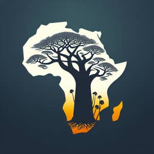Tourism Ambassador Logo: Baobab Tree Silhouette of Africa